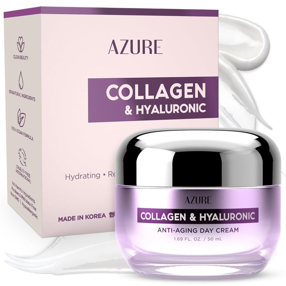 Azure Collagen Hyaluronic Day Cream Anti Aging 1.69oz Hydrating